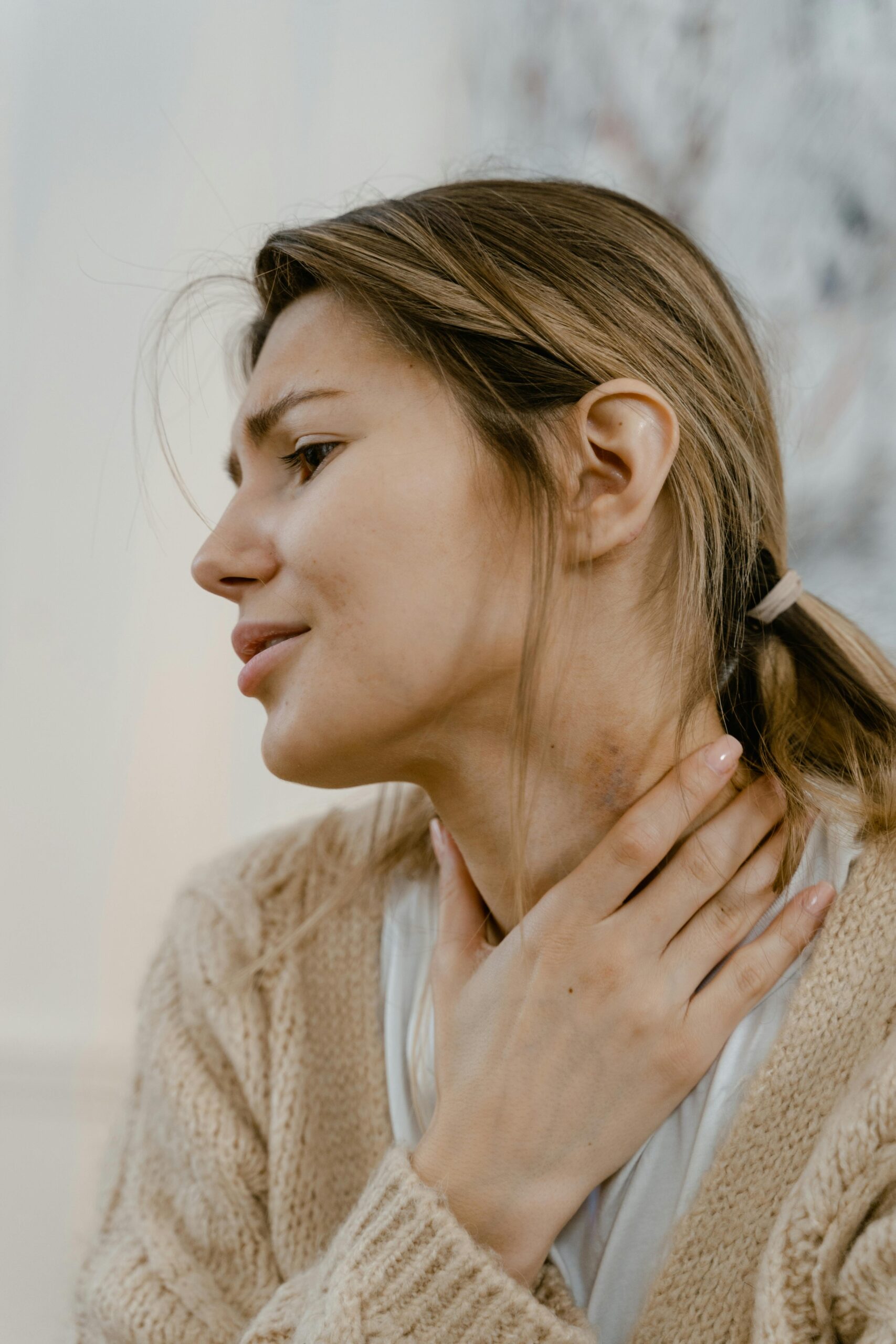 Patient experiencing neck pain