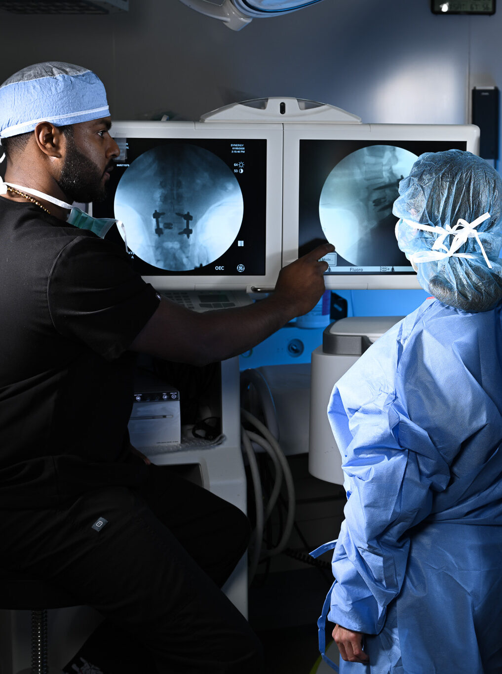 Dr. Varghese with patient
